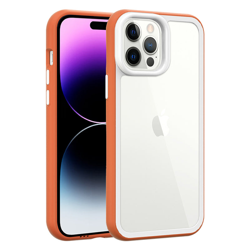 For iPhone 14 Pro Max Clear Phone Case Hard Acrylic Back + Colorful TPU Frame Droppoof Cover For iPhone 14 Pro Max Clear Phone Case Hard Acrylic Back + Colorful TPU Frame Droppoof Cover